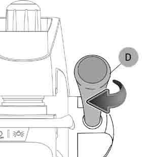 12) Move the lever (C) to trace all the cuts on the key with the tracer point.