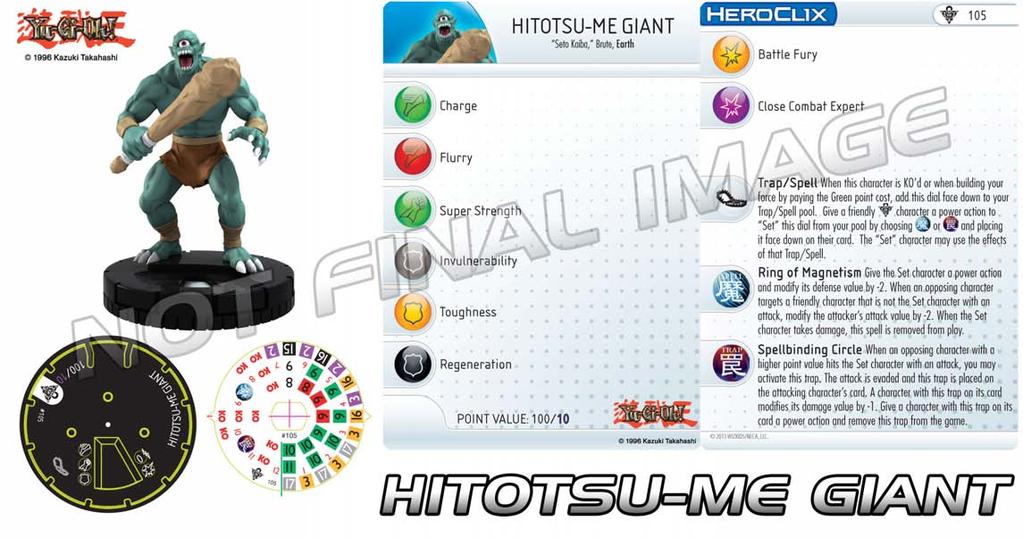 The Hitotsu- Me Giant begins the game by bringing the fight directly to the opposing force thanks to Charge, which allows the Hitotsu- Me Giant to move up to half its speed value and make a close