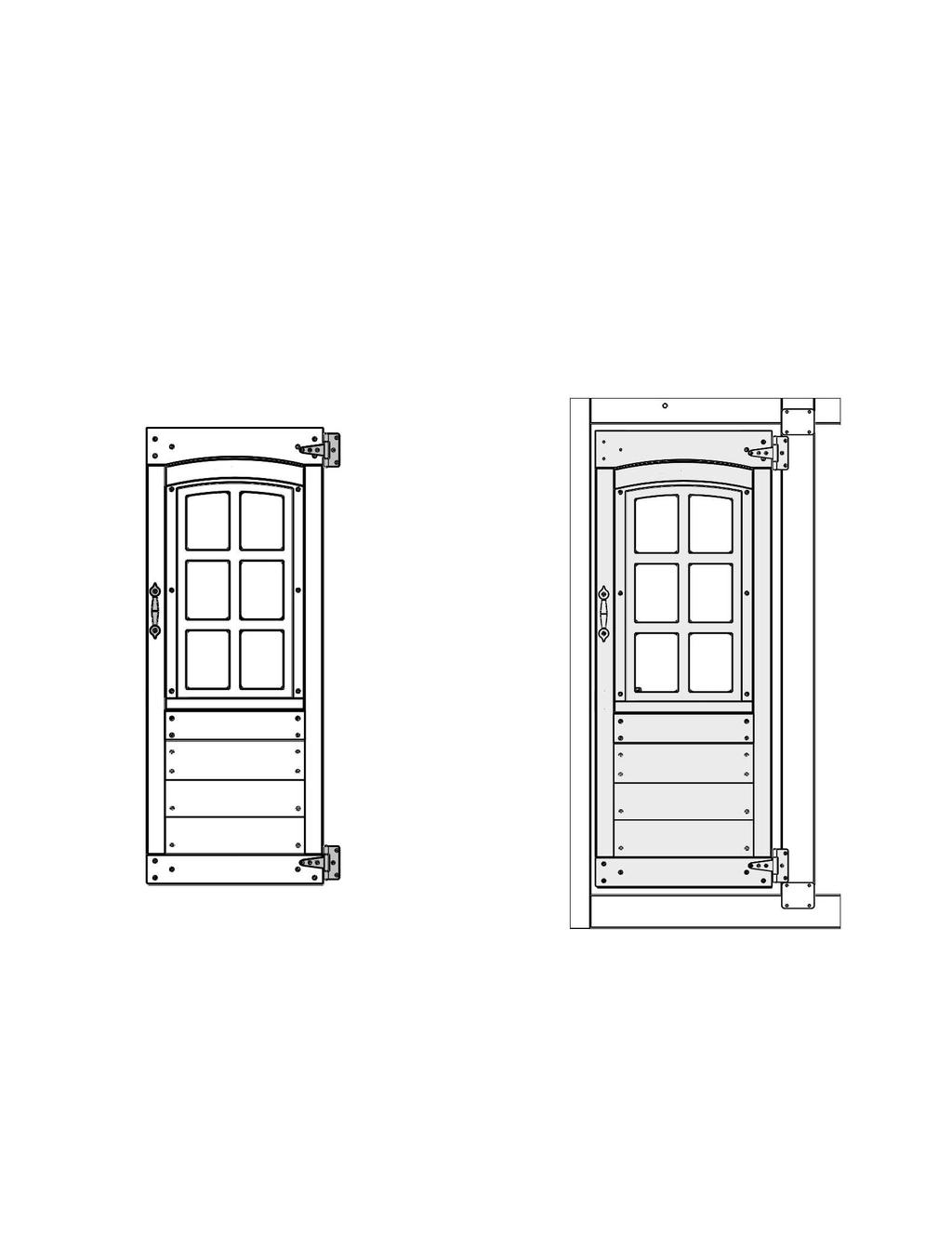 Step 18: Attach Door Assembly to Fort A: On the Front of the fort in the opening of (2677) Narrow Panel, measure 5/8 up from the bottom of the opening and maximum 5/8 from the inside edge of the