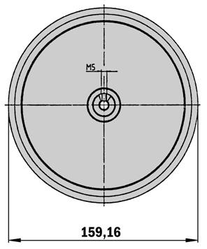 2 m knurled Measuring wheel for encoder shafts with diameter mm, type mate- Measuring wheel for encoder shafts with diameter mm, type material plastic (Hytrel), wheel material plastic with aluminium