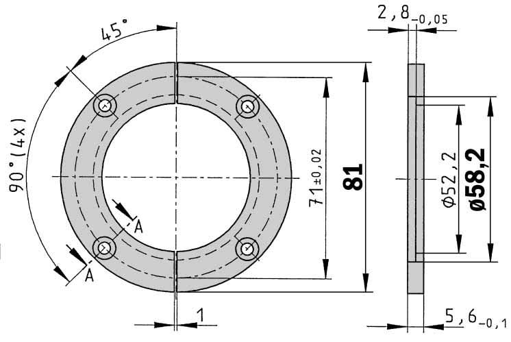 Flange spigot BEF-WF-3 20294 Diameter 3 mm Servo clamps half ring, Set (comprises 2