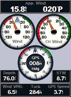 Viewing Information Viewing and Customizing Wind Gauges From the Home screen, select Information > Dashboard > Wind.