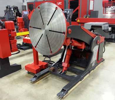 JMT WELDING POSITIONERS Turntable welding positioners allow work pieces to be revolved 360 and pivoted 90, keeping the welding