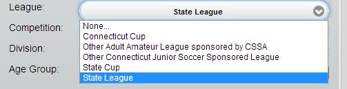 If you are entering a game report from an assignment outside Central Assign, you will need to provide the correct league and competition.