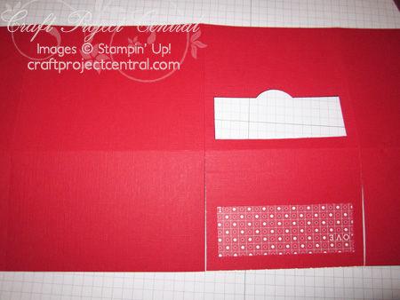 piece of card stock to the ½ side flap of the piece that you just