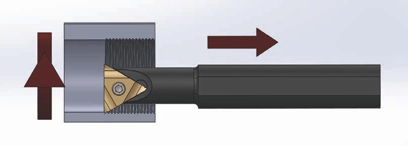 Thread Turning - Carbide Inserts Thread turning is another option for making internal threads when tapping conditionals are not optimal, such as parts with large diameters or in difficult to cut