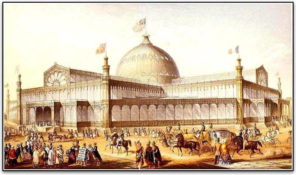 Did he go to the Crystal Palace at Bryant Park to see these objects that had traveled with him across the Atlantic? Painting: The Crystal Palace, 1854, by Karl Gildemeister (1820-1869).