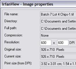 Well, if we look at the image with another program, IrfanView, or Photoshop, we will discover that the image is listed as containing 600 dpi.