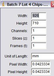 We can change the unit of length to, say, mm, and the pixel width