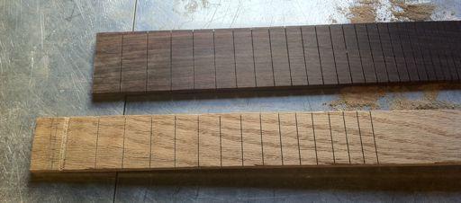 Now the board is ready for the fret slots. The fret slots should be cut in reference to the zero fret slot.