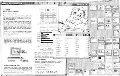 Graphical user interface XEROX STAR, 1981 Office metaphor windows, icons, folders Ethernet
