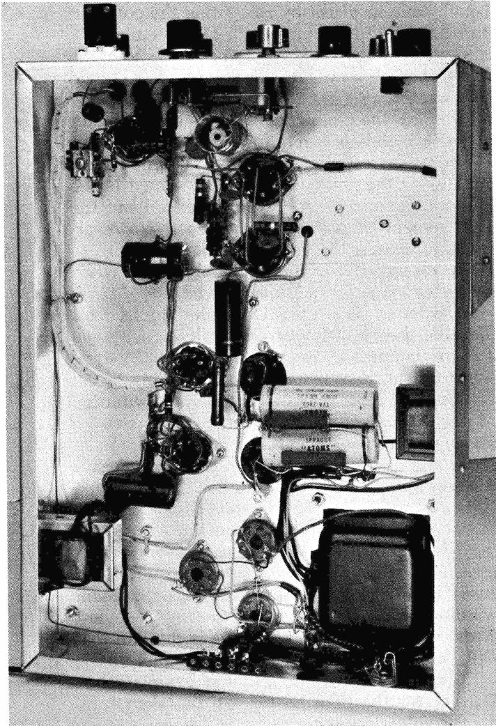 VT1625 100 Watt Transmitter FIG. 10-9 Below chassis view of the 100-watt transmitter. The oscillator components are in the upper left corner.