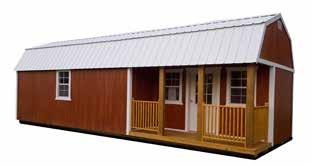 LOFTED BARN CABIN (SLBC) Porch is positioned on side of