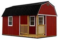 on buildings 12 x30 and larger All Cabins include hand
