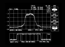 Burst spectrum measurements The gate width can be set with the cursor while viewing time domain burst waveforms.