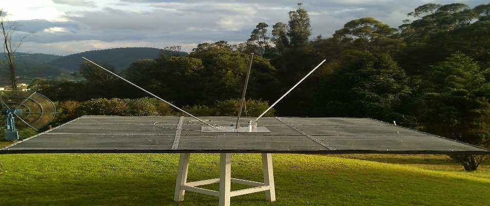 Figure 1: The 70-MHz monopole antenna configuration with a ground-plane, ready for experiments at the test range at the Radio Astronomy Centre, Udhagamandalam.