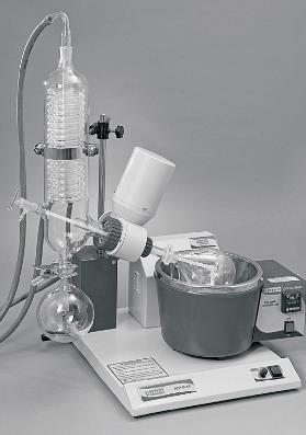 BT 840 ROTARY VACUUM EVAPORATOR Supplied WithGeared Drive, Noiseless Motor.Speed ControlBy Analog Knob Upto 200rpm. JackArrangement Is Fitted On Tapered Front Base For Positioning Glass Assembly.