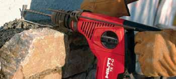 Rotary hammer TE 7-C Drilling and hammer drilling in concrete and masonry Corrective chiseling and small channel openings in concrete Occasional drilling in wood and steel with