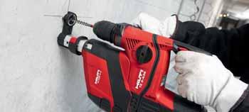 Cordless rotary hammer TE 6-A36-AVR Drilling and Demolition Drilling and hammer drilling in concrete and masonry Occasional drilling in wood and steel with optional quick-release chuck Screwdriving