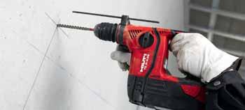 battery charge than other cordless rotary hamers in the same class Hilti CPC Li-ion technology featuring accurate battery charge status display and individual battery cell monitoring for maximum