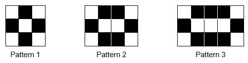 20. Here are the first three terms of a sequence. 32 26 20 Find the first two terms in the sequence that are less than zero....... [3] 21. A sequence of patterns uses black squares and white squares.