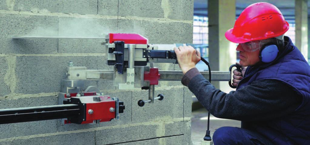 perform 35 cm deep cut; cut walls, floors, windows and doors openings, passages, enlargement of existing openings, deep niches and wall-saws corner cuts; realize square cuts without overcutting as it