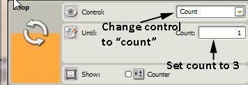 You just wrote and ran your first NXT-G program! Change the "Play Sound" program to repeat itself 3 times using a loop 1.