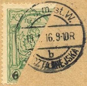 Fischer 7 bisects Michel 8 bisects Issued 22 November 1915 Although 2 grosze overprints could