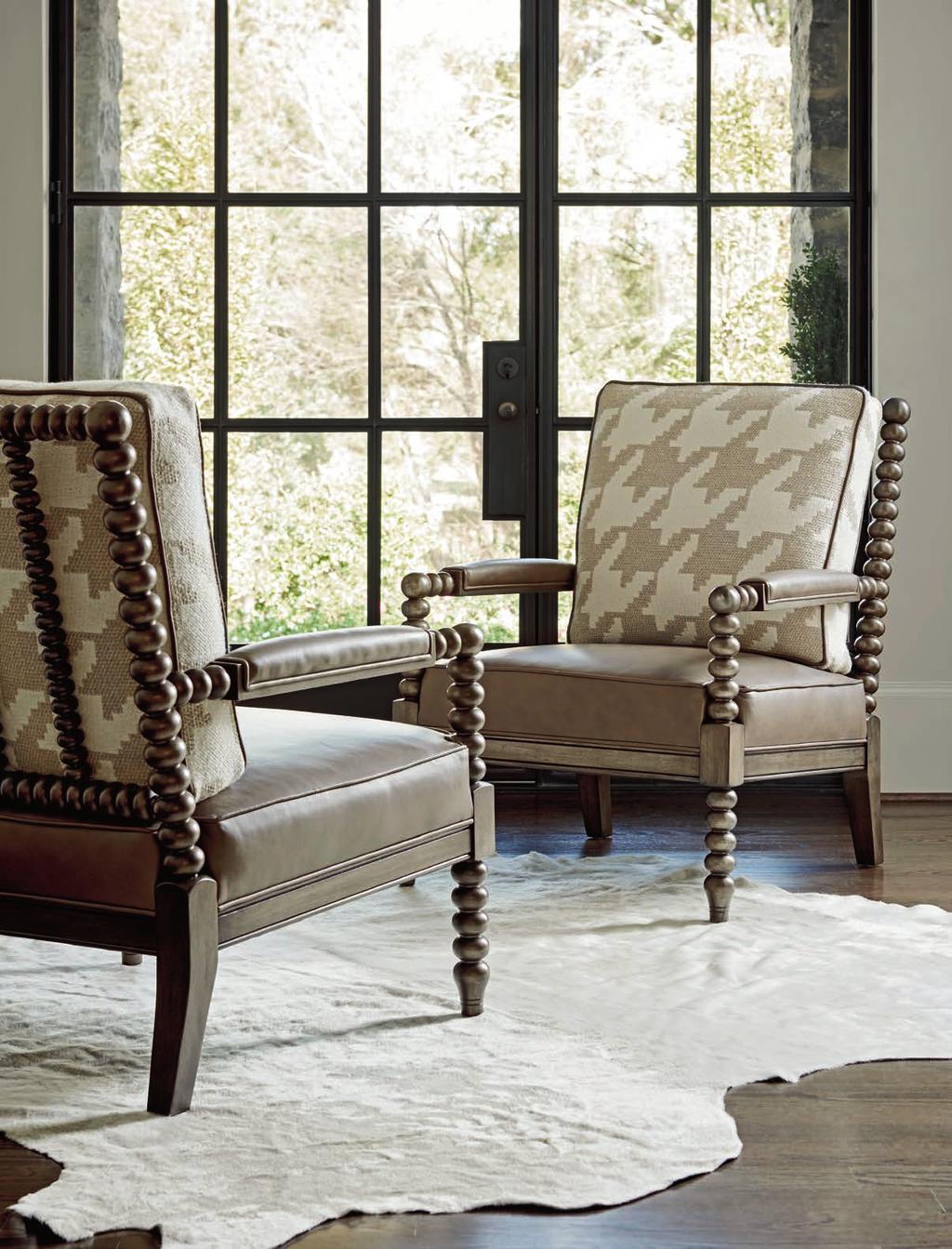 The Griffen chair is the most unique upholstery design in the collection.