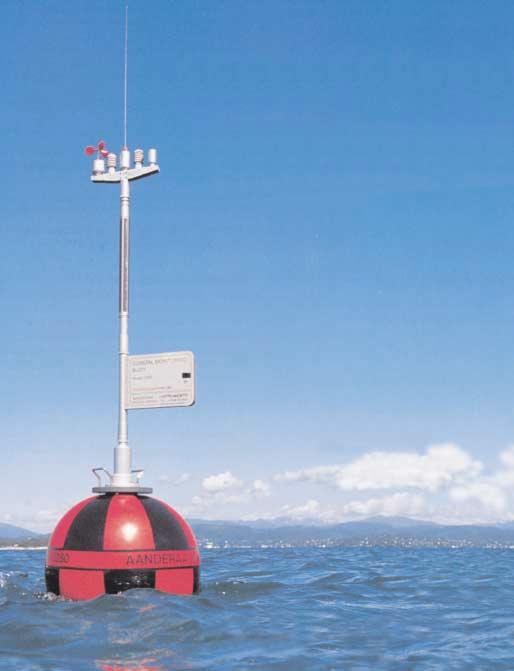 AANDERAA INSTRUMENTS DATA COLLECTING INSTRUMENTS FOR LAND SEA AND AIR COASTAL MONITORING BUOY CMB 3280 A moored data buoy for measuring - meteorological conditions - wave height and wave period -