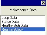 Monitoring and Operating the Controller Real Time Clock Select Real Time Clock from the Maintenance Data menu. This screen only appears in instruments that have the Real Time Clock option.