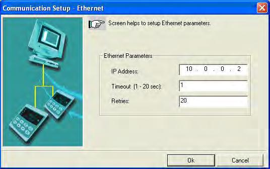 . Now configure your Communication Type to Ethernet and your Ethernet address