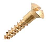 Wood Screws RAISED COUNTERSUNK - Slotted CUT THREAD Length is measured from widest part of head. Brass is solid i.e. NOT plated BRASS SILICON BRONZE Un-plated Nickel plated C65100-HO4 Size Length Each per 100 Each per 100 Each per 100 3 gauge 3/8 $0.