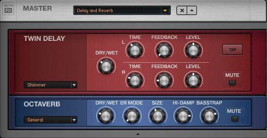 The Rack Tools Master FX 5.6 Master FX The Master FX Rack Tool with Delay and Reverb preset.