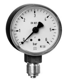 Standard Bourdon tube pressure gauges EN 871 Application For gaseous and liquid media which are not highly viscous, do not crystallize and are not aggressive to copper alloys.
