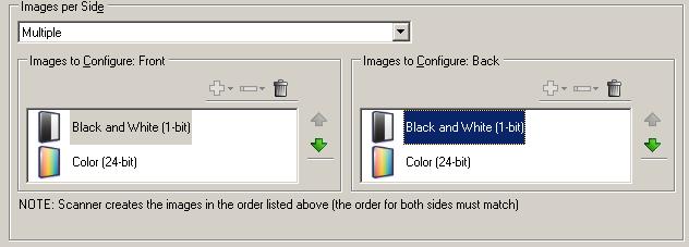 9. Select Black and White (1-bit) for the Scan as option on the General tab. NOTE: Make any other adjustments to the back side settings on the rest of the tabs on the Image Settings window. 10.