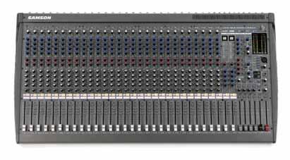 L3200/L2400 4-Bus Mixing Consoles Four stereo line inputs 2 12-segment LED level meter for Main L/R, PFL/AFL, Group 1-4 Large illuminated mute switches 100mm faders provide studio console