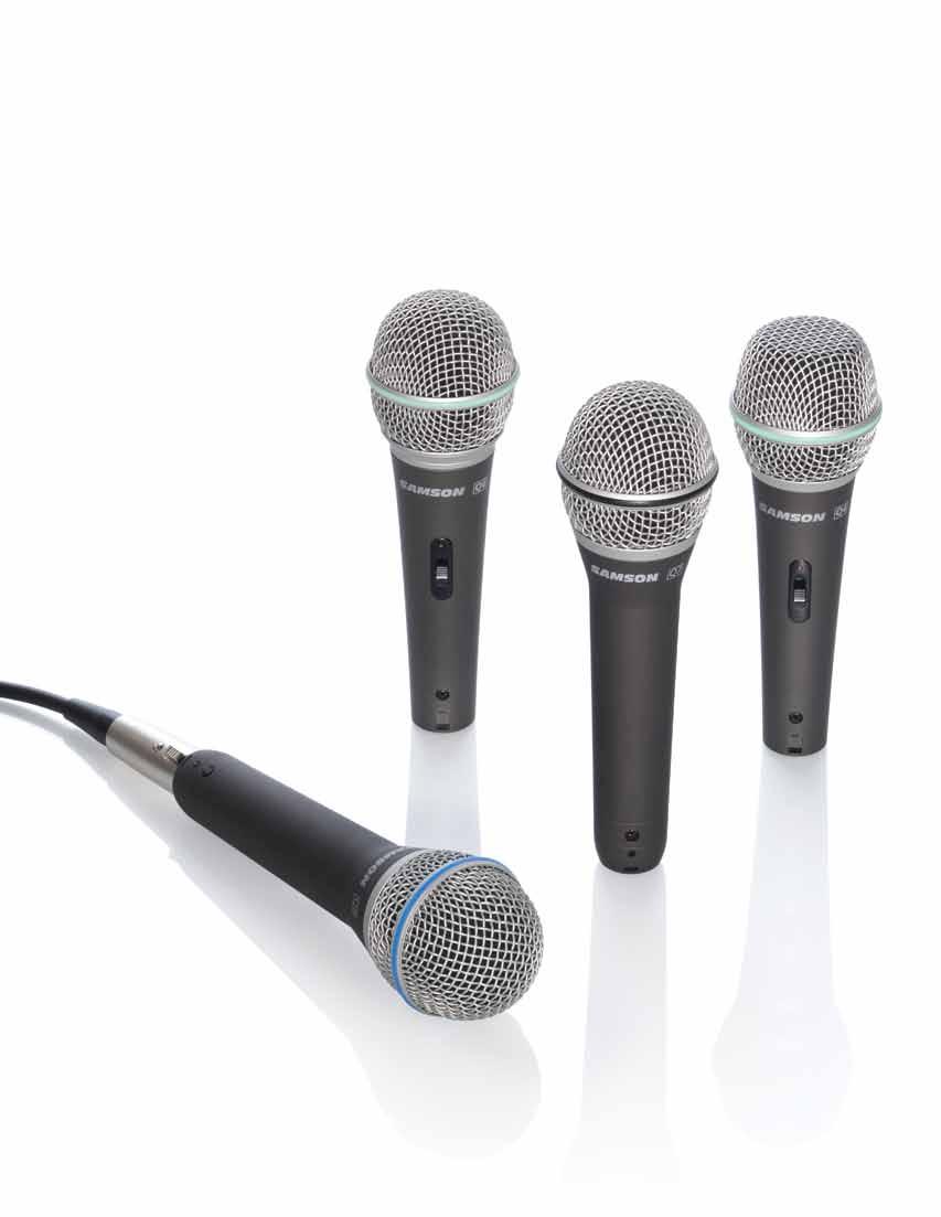 34 DYNAMIC MICROPHONES MICROPHONES Q SERIES Dynamic Microphones Samson s Q Series Dynamic Microphones bring a high level of accuracy and audio performance to a wide variety of live and studio