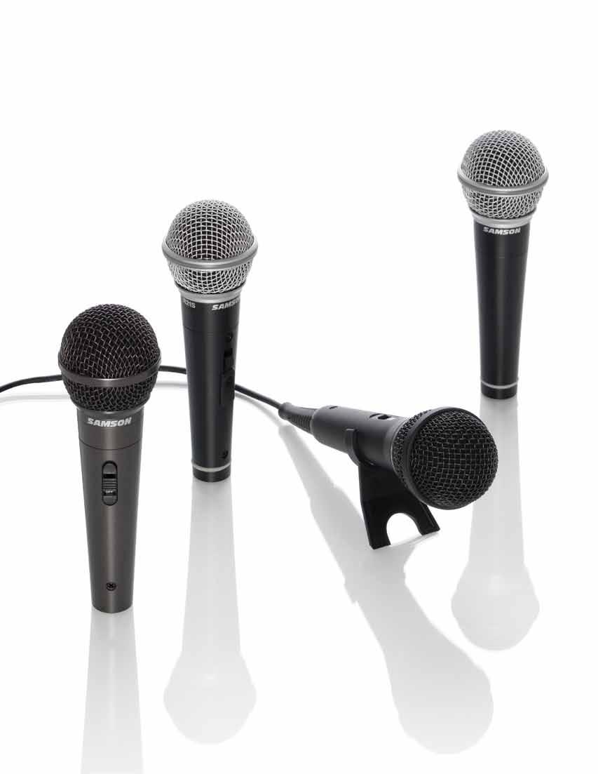 36 DYNAMIC MICROPHONES MICROPHONES R SERIES Dynamic Microphones Samson s R Series Dynamic Microphones combine high-quality audio reproduction with professional performance.