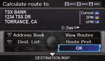 d s Set a destination using a street address.