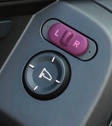 To tilt the passenger s side door mirror, move the mirror selector switch to the right (R) position.