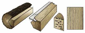 Plain sliced: Cut across the width of a half log, plain slicing produces the look of traditional sawn lumber.