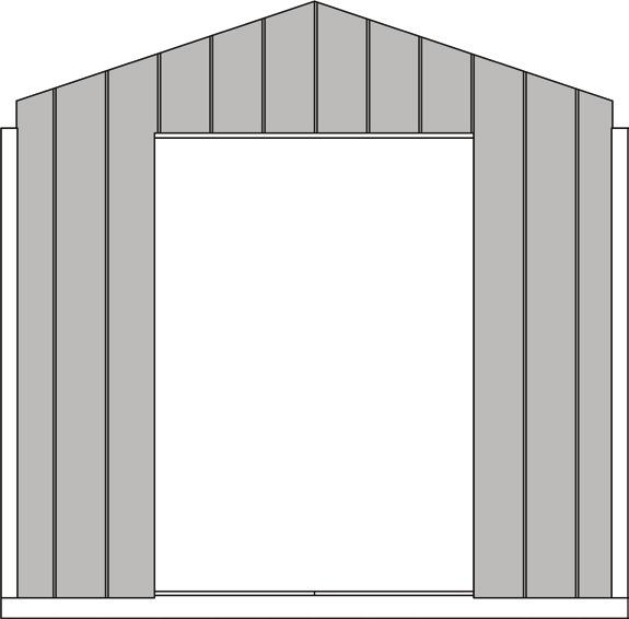 FRONT WALL INSTALLATION x4 x6 " (7,6 cm) " (7,6 cm) x4 " (5 cm) Stand frontwall on fl oor. It is important to secure the frontwall in the following order. 1 Center frontwall on fl oor side-to-side.