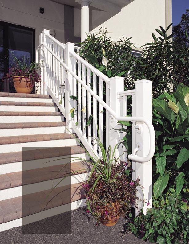 Continuous Vinyl Handrail Page 7 1 1 2 OD Aluminum reinforced vinyl is ADA compliant. Simple to install on site.