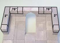 The final blocks include the large corner arches from mold #41 Do not glue the decorative