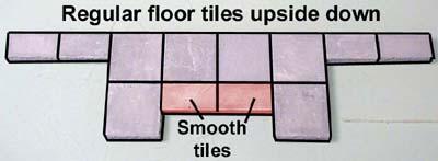 Be sure that the tiles in red are smooth flat tiles from mold #4 Next,