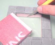 The bricked section will be removed and you can cut an opening for the pool using a sharp hobby knife.
