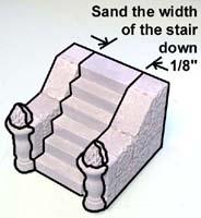 You will need to sand off 1/8" of the steps in order for the stair piece to