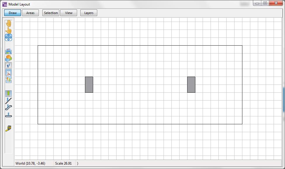 Pedestrian Dynamics Tutorial 7 When drawing the environment the Snap to grid option is often helpful.
