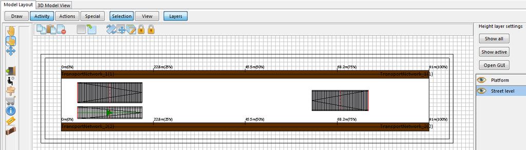 First we change the name of the current height layer and make it elevated. Click layers in the menu of the model layout, on the right side the height layer settings panel appears.